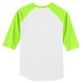 thumbnail image 6 of Sport-Tek Youth Colorblock Raglan Jersey-L (White/ Lime Shock), 6 of 6