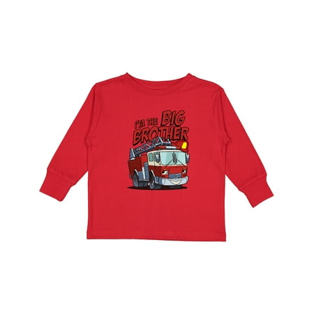 

Inktastic Big Brother Fire Truck Gift Toddler Boy Girl Long Sleeve T-Shirt