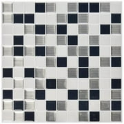 Room Mates TIL3227FLT Charcoal & White Metallic Peel & Stick Tiles