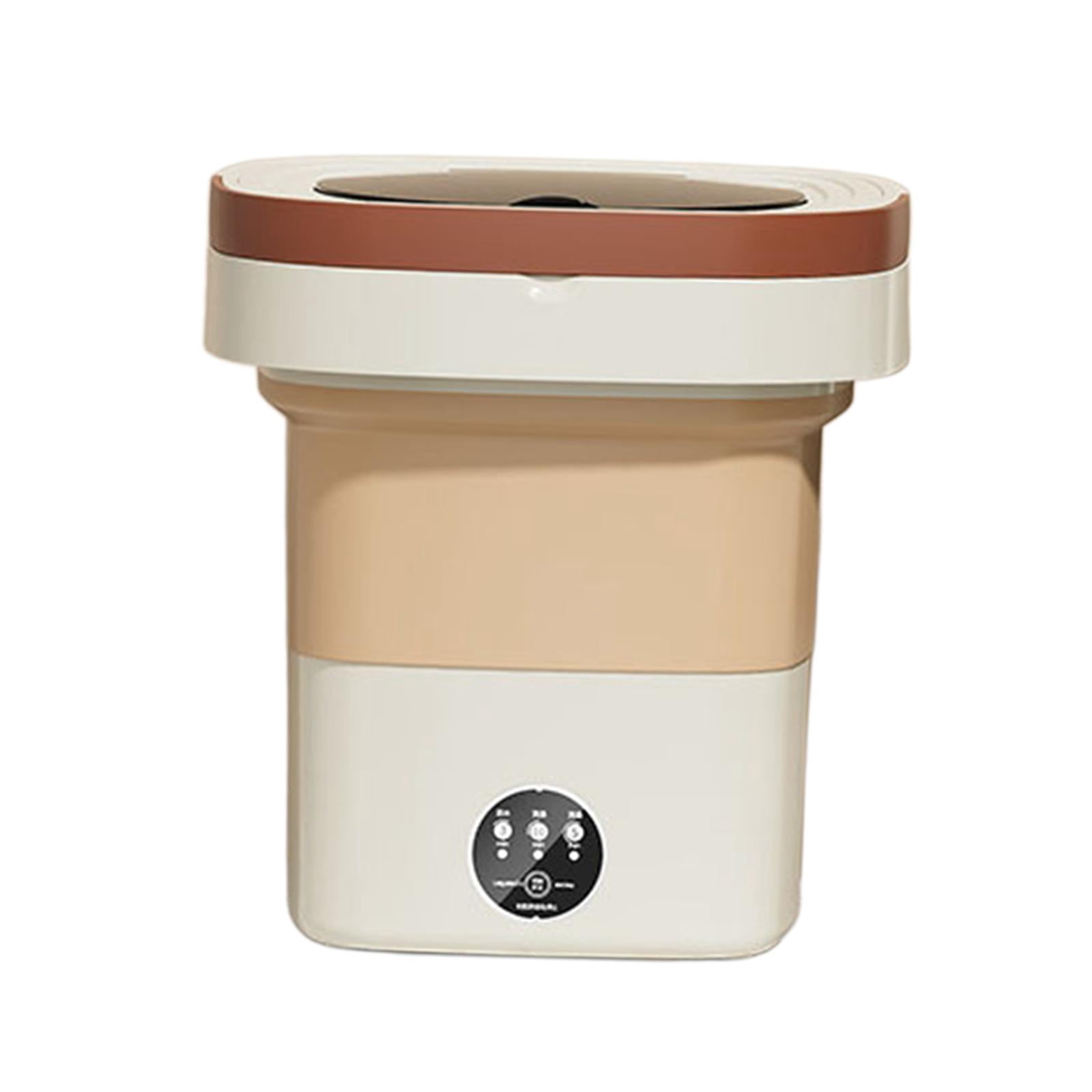 Foldable Mini Washing Machine Folding Washing Machine, Mini Portable Clothes Washer, 8L Powerful Compact Small Washer for Home, RV, Baby Clothes Beige