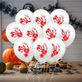 thumbnail image 3 of UDIYO 20Pcs 12 Inch Halloween Bloody Balloons Bloody Handprints Splatter Latex Balloons Pumpkin Balloons For Halloween Zombie Party Supplies(3 Colors Optional), 3 of 7