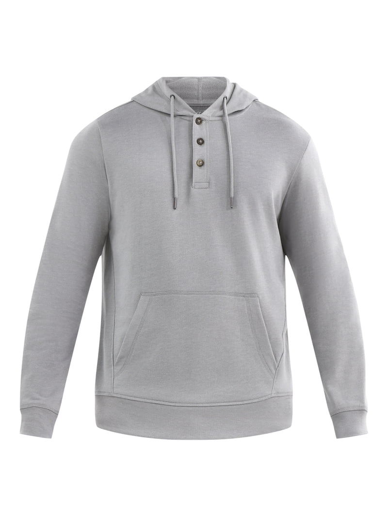 トップス HENLEY NECK BORDER HOODIE TSHIRT 3226T George Men's Button Henley Hoodie with Long Sleeves, Sizes S-3XL