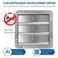 12 Inch Shutter Exhaust Fan,Window Fans with Adjustable Thermostat and