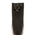 thumbnail image 2 of LELINTA 20" Full Head Clip in  Human Hair Extensions Top Grade 7A Natural Straight 7 Piece/15 Clips Black/Brown/Blonde, 75g, 2 of 8