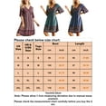 thumbnail image 5 of Frontwalk Women Midi Dress Short Sleeve Dresses Ladies Summer V Neck Boho Dress Casual Beach Floral Dress Malachite Green L, 5 of 5