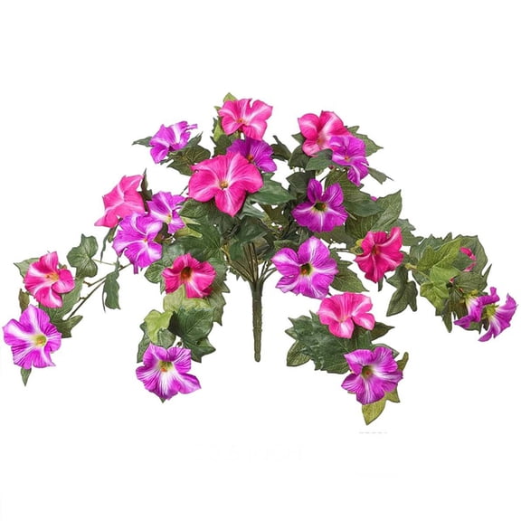 HuiXinOu Artificial Morning Glory Vine Hanging Planter, Realistic Silk Flower Bundle for Outdoor Patio Garden Wall Basket Home Wedding Decor, UV Resistant