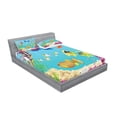 thumbnail image 2 of Ambesonne Fish Fitted Sheet & Pillow Sham Set, Cartoon Underwater Theme, Full, Multicolor, 2 of 2