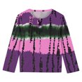 thumbnail image 4 of Gpaecead Girls 2025 Spring Shirts Long Sleeve Prints Shirts Cute Crewnecks Tops Dressy Casual Blouses Clothes Purple, 4 of 6