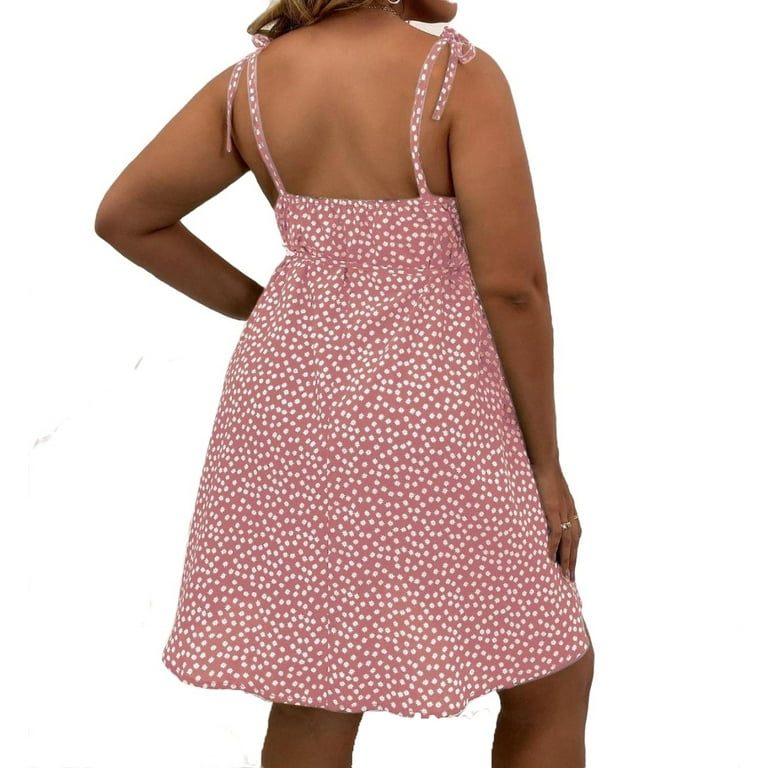 Women s Plus Boho Belted Cami Dress Ditsy Floral Midi Dress 2XL 16