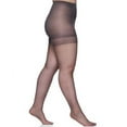 thumbnail image 2 of Berkshire Plus-Size Queen Ultra Sheer Control Top Pantyhose, Sandalfoot Stockings, Off Black, 4411, 2 of 2