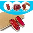 thumbnail image 3 of Key Fob Cover Compatible with Mitsubishi Outlander 4 Button TPU Leather Silicone Keychain Case Holder Protector,3 Buttons A Gold Red, 3 of 5