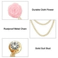 thumbnail image 3 of Uxcell Bridegroom Brooches Rose Flower, Cloth Lapel Pin Handmade with Fashion Gold Chain, Pink 1 Pcs, 3 of 6