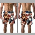 thumbnail image 3 of luoweisi Men's Beach Shorts Quick Dry Swim Trunks with Mesh Lining American Flag and Animals XL, 3 of 5