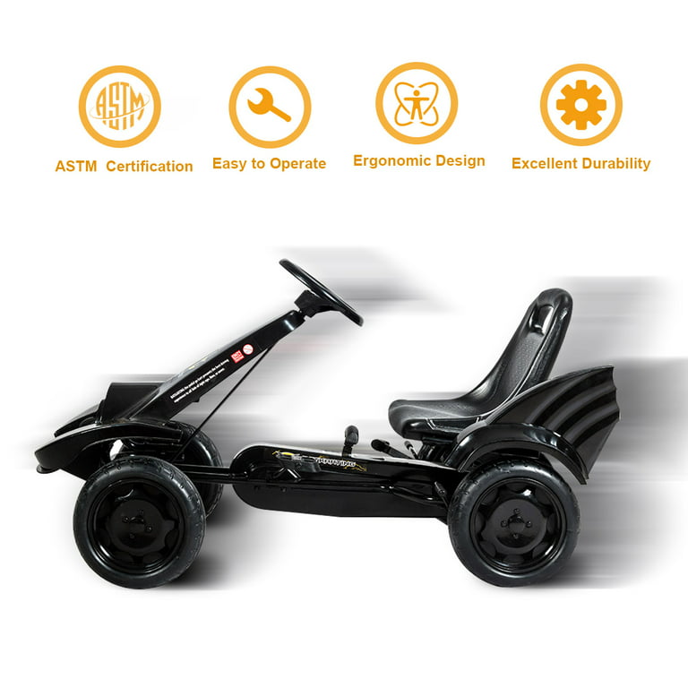 Infans Go Kart Pedal Powered Kids Ride on Car 4 Wheel Racer Toy w/ Clutch & Hand  Brake 