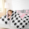 thumbnail image 3 of Manfei Simple Square Checkered Full Size Comforter Sets,Personalized Letter K Gifts Bedding Comforter Set,Pink Reversible,3 Pieces,1 Comforter and 2 Pillowcases, 3 of 7