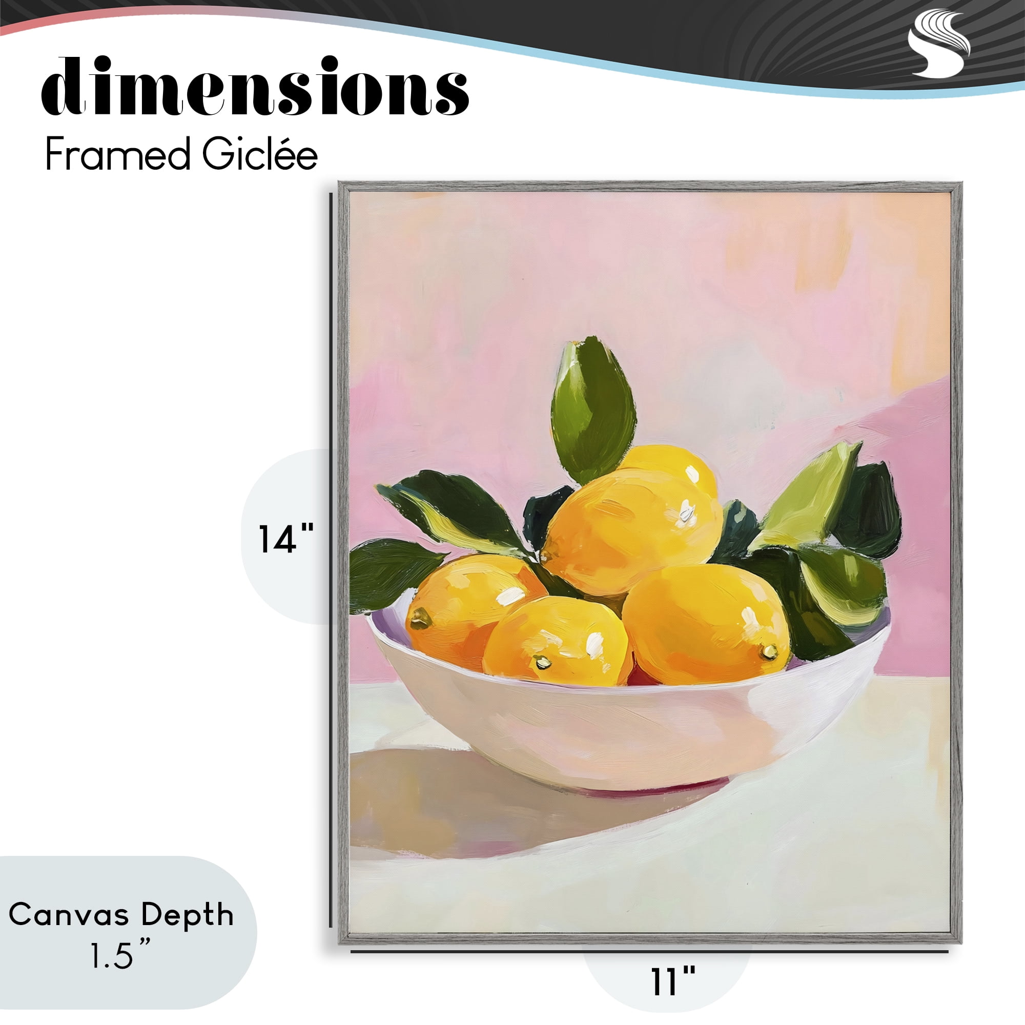Stupell Industries Bowl of Lemons in Sunlight Gray Framed Giclee Art, design by The Prints Vibe