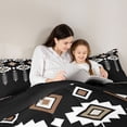 thumbnail image 5 of Feelyou Fashion Western Aztec Full Size Comforter Sets, Black White Abstract Bedding Comforter Set, Hippie Tribal Theme Reversible Bedding Sets, Luxury Bedroom Decor, 3 Pieces, 5 of 8
