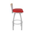 thumbnail image 4 of 881 Revelle 30" Swivel Bar Stool with Anodized Nickel Finish, Medium Back and Canter Red Seat, 4 of 5