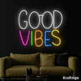 thumbnail image 3 of Craftnamesign Good Vibes Neon Sign, Coffee Shop Wall Art, Bedroom Decor, 3 of 4