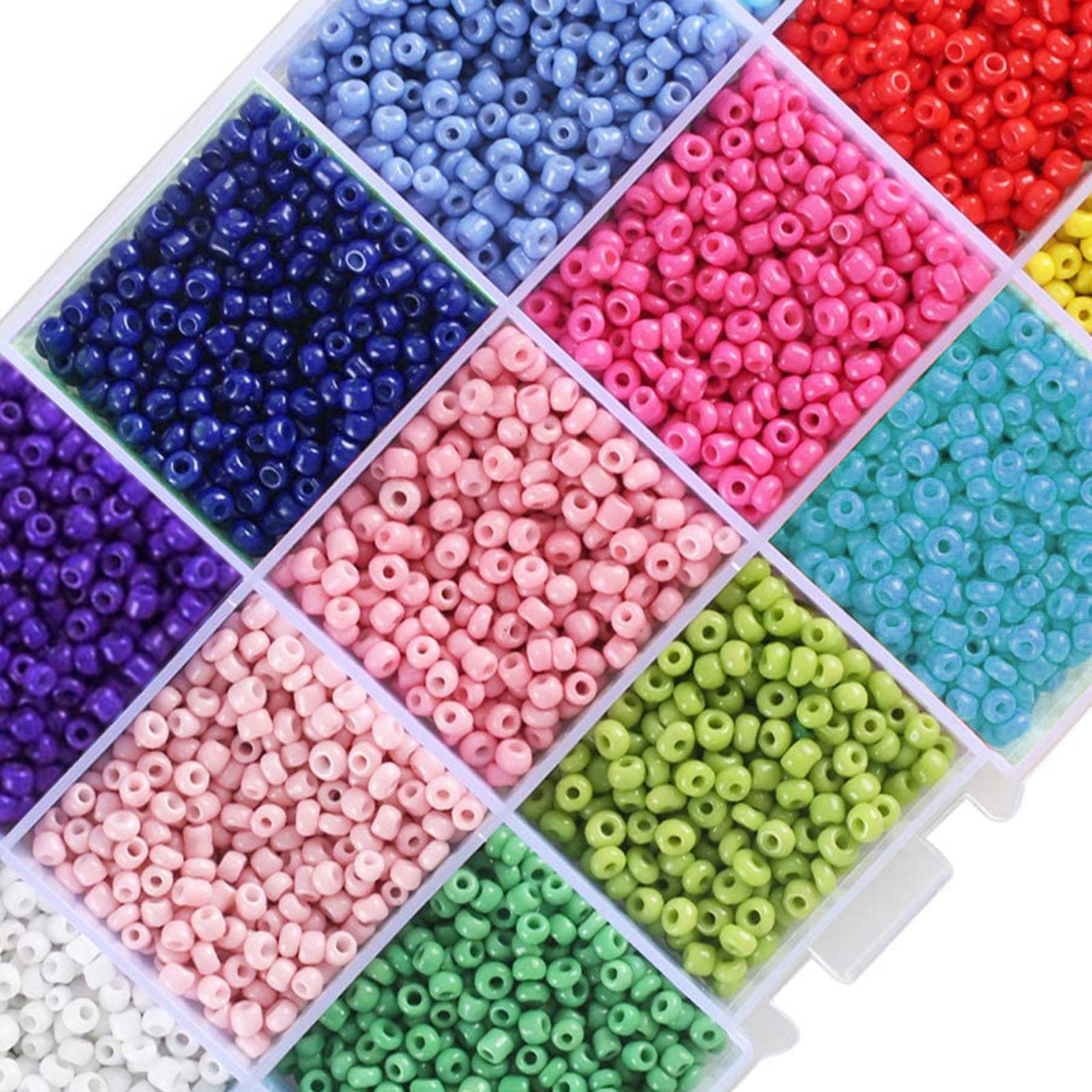 7000Pcs/15 Color 3mm Size Glass Seed Bead 7000 Pcs Opaque Color Spacer Bead