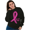 thumbnail image 3 of Cheetah Pink Ribbon We Are Fierce Women Crewneck Sweatshirt Brisco Brands S, 3 of 6