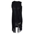 thumbnail image 2 of Fringe Vest for Women Sleeveless Faux Suede 70s Hippie Western Cowgirl Tassel Open Front Cardigan Jackets Outerwear, 2 of 4