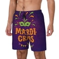 thumbnail image 1 of Balery Mardi Gras2 Bañador para hombre, shorts de playa de secado rápido con entrepierna y forro de compresión-XX-Large, 1 of 6