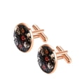 thumbnail image 2 of PhooArto Men's Classic Stainless Steel, Skull Red Flowers Cufflinks Business Wedding Shirts, Rose Gold, 2 of 7