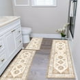 thumbnail image 5 of MeyJey Vintage Kitchen Rug Set, 3 Piece Non-Slip Kitchen Mat Machine Washable Runner Rug for Home Floor and Living Room, Beige/Brown, 5 of 11