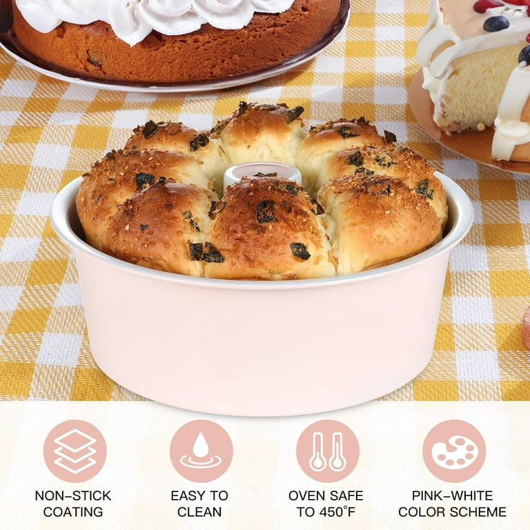 HONGBAKE Nonstick 10-Inch Angel Food Cake Pan with Removable