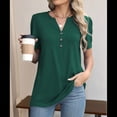 thumbnail image 2 of Top de Verano para Mujer, de Corta, Holgado, con Botones Retorcidos, Color Liso, Verde Bosque Talla M, 2 of 4