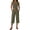 Army Green, variant on Women's Casual Retro Solid Two Piece Set - Long Sleeveless Pullover Shirt, Round Neck Vintage Outfit for Summer Daily and Beach,Black 2XL