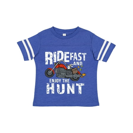 

Inktastic Ride Fast and Enjoy the Hunt Easter Bunny on Motorcycle Gift Toddler Boy or Toddler Girl T-Shirt