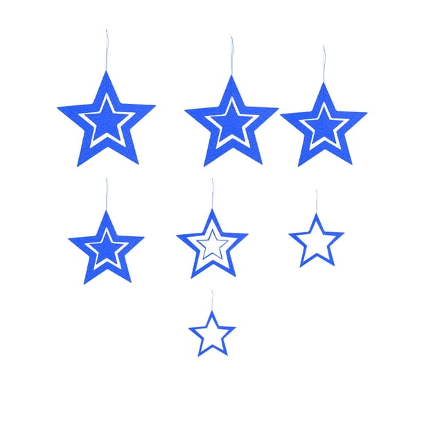 Billuyoard 7 piezas de decoraciones de estrellas colgantes de estrellas colgantes ahuecados adornos decorativos para el Festival de actividades Kits de decoración para fiestas Cielo azul Billuyoard HA002208-04