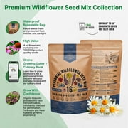 Organo Republic - 16 Perennial Wildflower Mix Seeds Varieties-100,000+ Non-GMO Heirloom Garden Seeds
