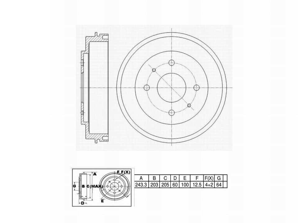 Winstop Brake Drum, Rear WS242017, Mitsubishi Lancer 2007-2002