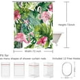 thumbnail image 5 of Tropical Shower Curtain, Green Shower Curtain, Flamingo Shower Curtains for Bathroom, Botanical Shower Curtain Set with 12 Hooks, Leaf Bathroom Decor, 72X72 inches, 5 of 5