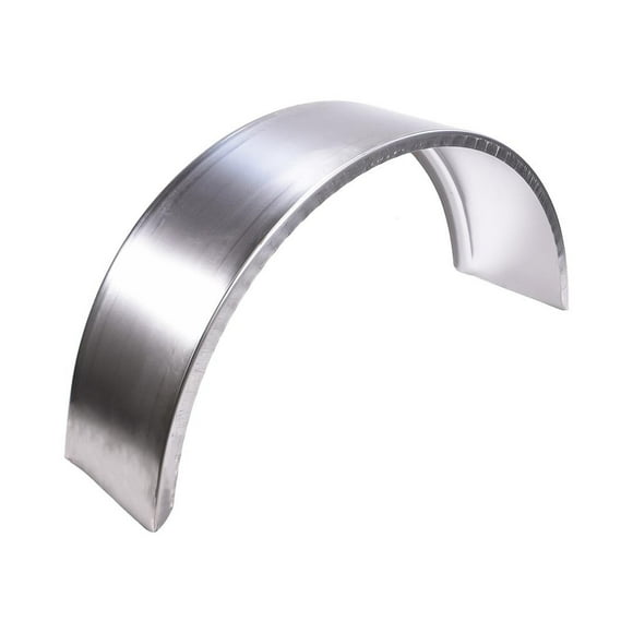 Husky Towing Trailer Fender F0008 Single Wheel Round; Fits 15 Inch Wheels; 1 Inch Front Radius and 90 Degree Angle Back; Unlighted; Oil Coated; Raw; 16 Gauge Cold Rolled Steel; 8.8 Pound Weight
