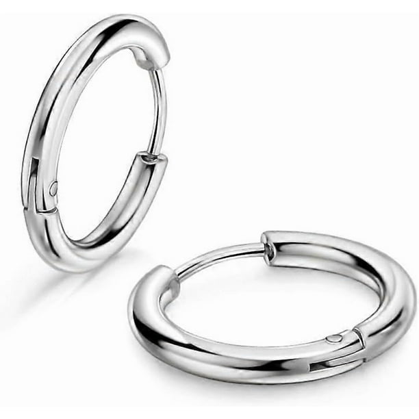 316L Surgical Stainless Steel Huggie Hoop Earrings 10mm Cartilage Helix Lobes Daith Conch Rook Septum Rings Ear Piercing Jewelry