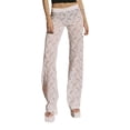 thumbnail image 3 of Coduop Women Floral Lace Pants Sheer Mesh Elastic Waist Slim Fit Trousers Casual Straight Bottoms, 3 of 9