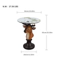 thumbnail image 3 of Deer Head Accent Table Animal Statue End Table with Round Faux Marble Top for Living Room, Home Decor, 3 of 10