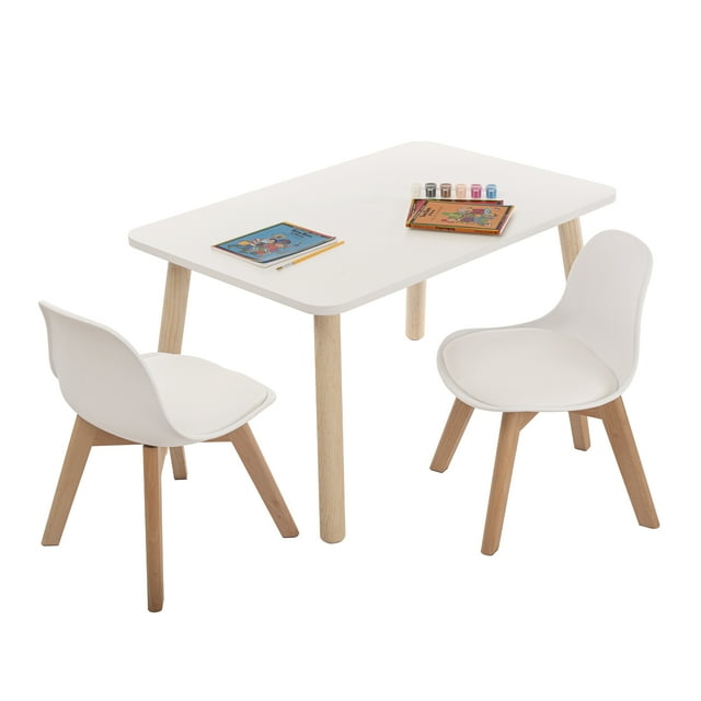 Mesa Rectangular Duduk Frankfurt 2 Sillas Blanco barniz