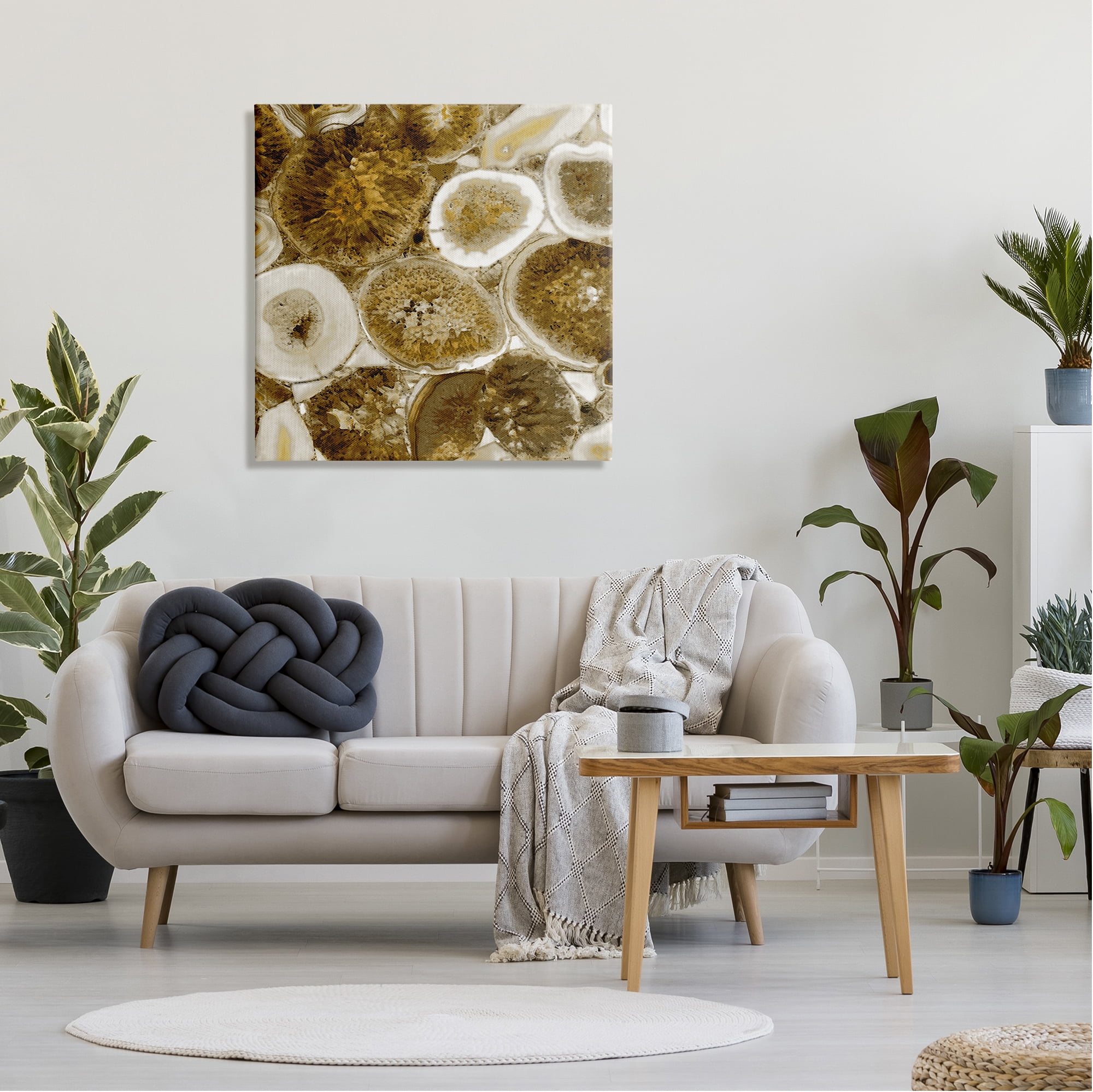 Stupell Natural Geode Crystals Arrangement Abstract Painting Gallery Wrapped Canvas Print Wall Art