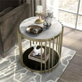 thumbnail image 6 of Furniture of America Kual Contemporary Metal 1-Shelf End Table in Brass, 6 of 7