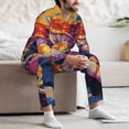 thumbnail image 7 of Sikiie Colorful Gecko Jungle Art Mens Pajama Set, Soft Warm Long Sleeve Sleepwear, Cozy Button-Down Pjs for Men-Large, 7 of 7