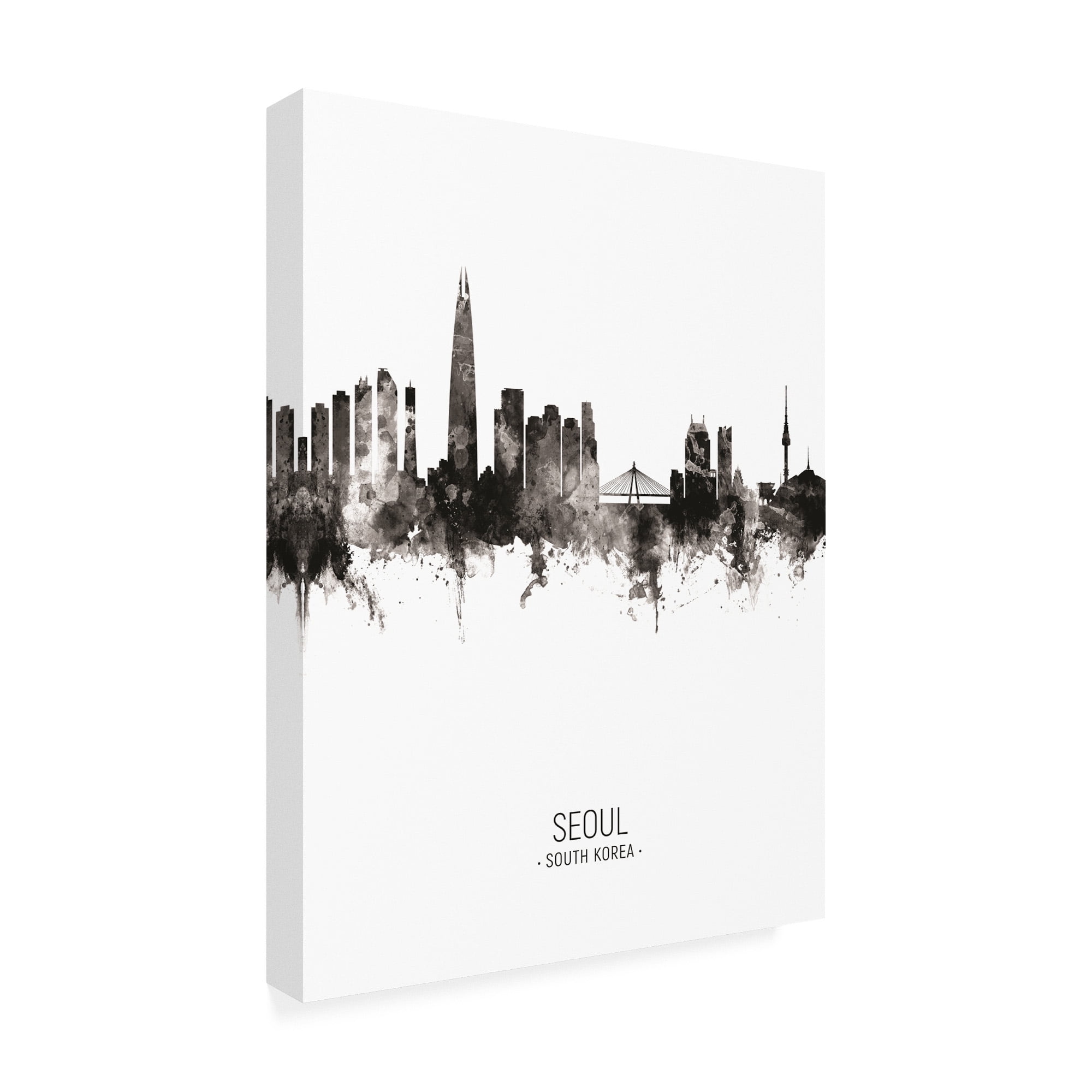 Trademark Fine Art 'Seoul Skyline South Korea Portrait II' Canvas Art by Michael Tompsett