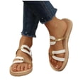 thumbnail image 7 of Xdegoge Raffia Sandals Women Woven Straw Flat Slides Boho Open Toe Casual Slip On Flip Flops Beach Vacation Summer Casual Dressy Walking Shoes, 7 of 7