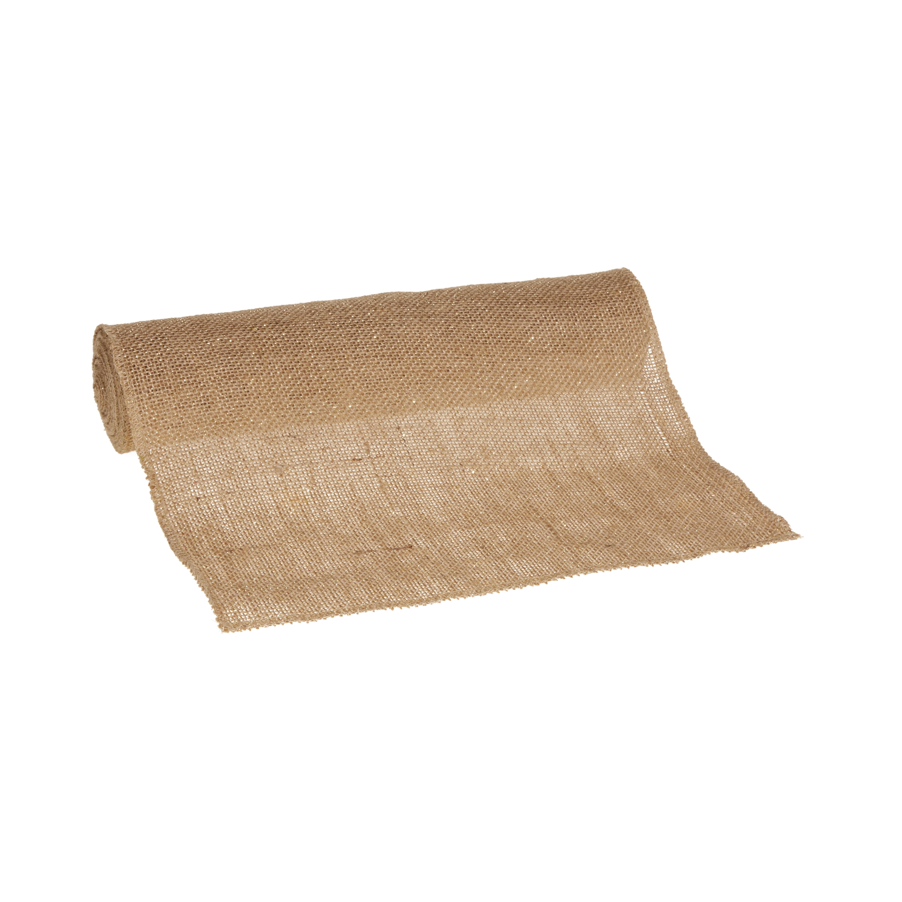 (2 pack) Love, Laugh, Craft Jute Burlap Table Runner Roll, Ribbon, 12"W x 3-Yards, Gold