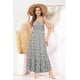 thumbnail image 3 of Vestido Grace Karin Boho Maxi con tirantes finos y dobladillo con volantes, 3 of 5