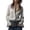 Z1-White, variant on Womens Tops Trendy, Retro Zip Front Blouse, Cuff Detail Shirts for Women Black S